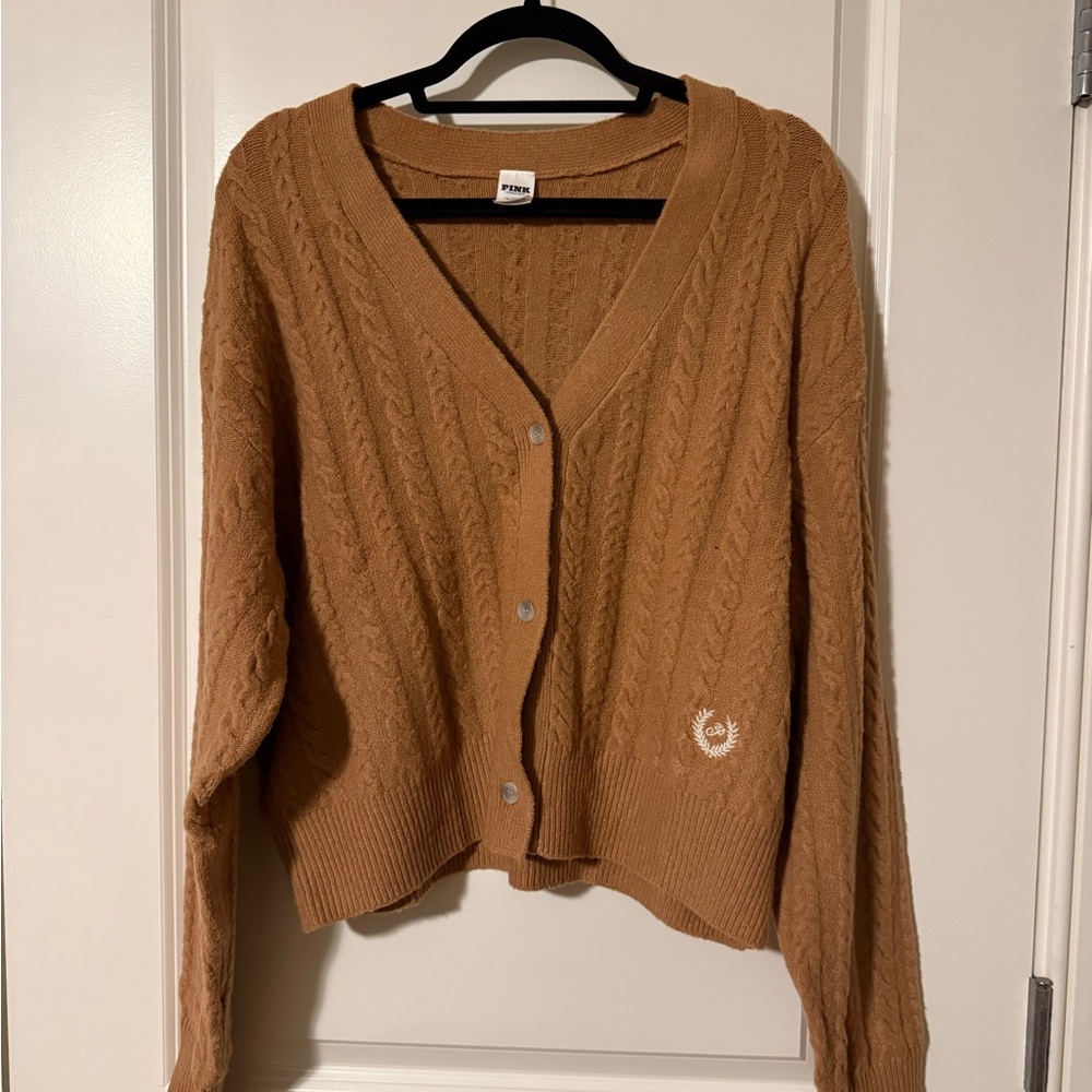 Victoria's Secret Tan Cable Knit Cardigan